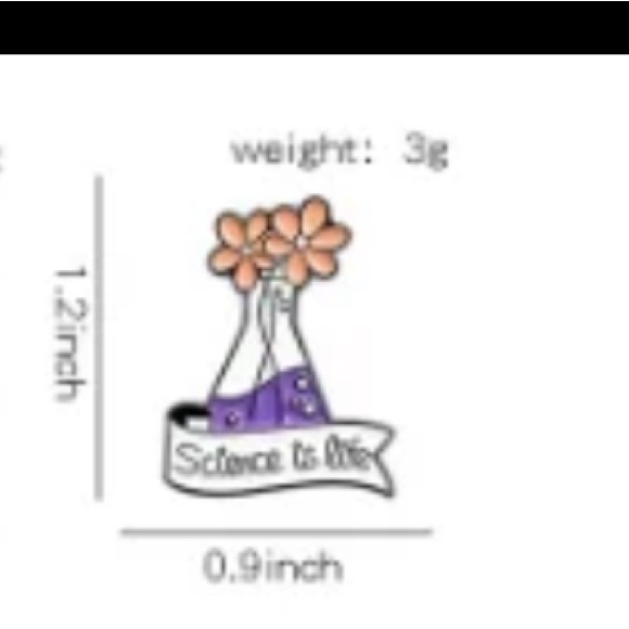 Life Sciences Enamel Pin Floral Natural Organic Chem College Student Lab Gift - Picture 3 of 6
